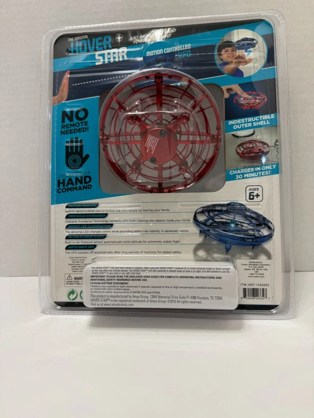 Hover Star Motion-Controlled UFO Toy - Red